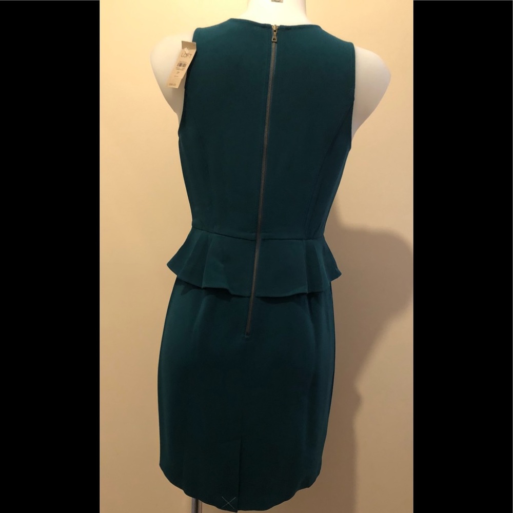 ANN TAYLOR LOFT PEPLUM HUNTER GREEN DRESS👗2P - Picture 4 of 14